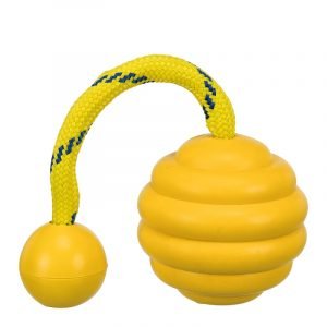 Trixie Wavy Ball on a Rope Natural Rubber Dog Toy